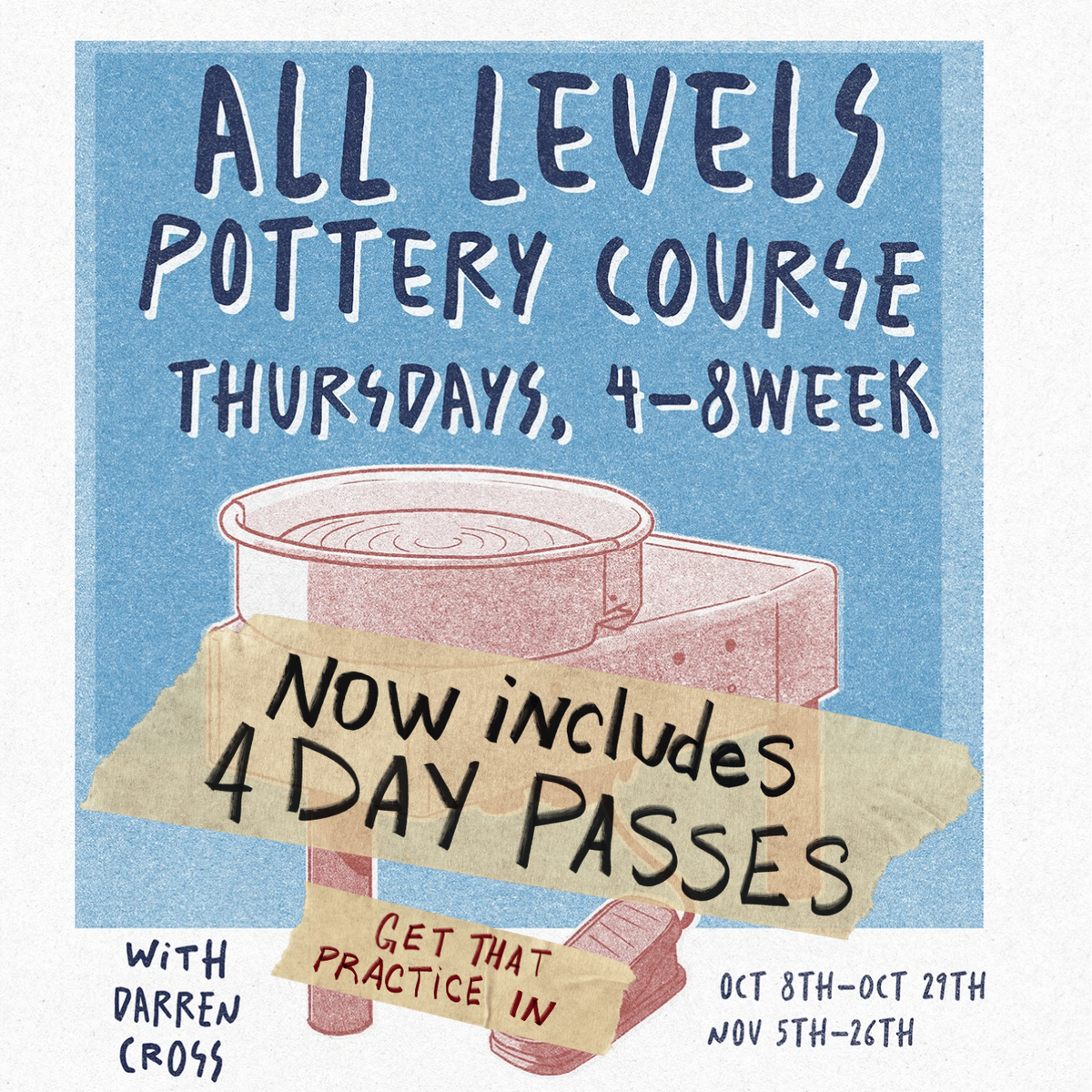 Thursday Evening All Levels Pottery Course  4-8 Weeks
